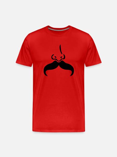mustache mustache nose nose5 - Men's Premium Organic T-Shirt - red