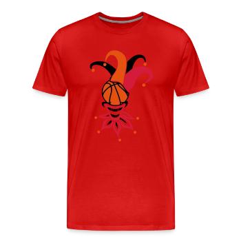 basketball joker ballon sport1 - T-shirt bio Premium Homme - rouge - Devant - Damien (186cm)