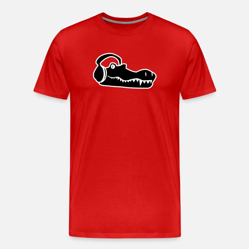Krokodil Sound - Männer Premium Bio T-Shirt - Rot