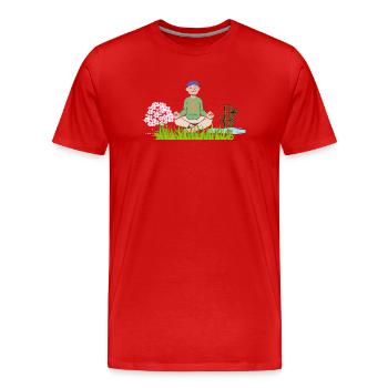 guerrier - T-shirt bio Premium Homme - rouge - Devant - Damien (186cm)