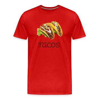 Tacos - T-shirt bio Premium Homme - rouge - Devant - Damien (186cm)