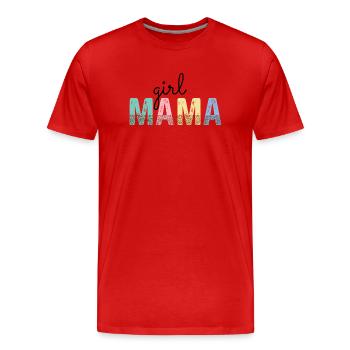 Mama Typo Farbblock Muster - Männer Premium Bio T-Shirt - Rot - Vorne - Damien (186cm)