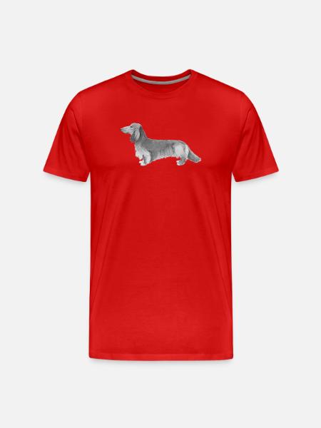 Dackel Dackel Langhaar - Männer Premium Bio T-Shirt - Rot