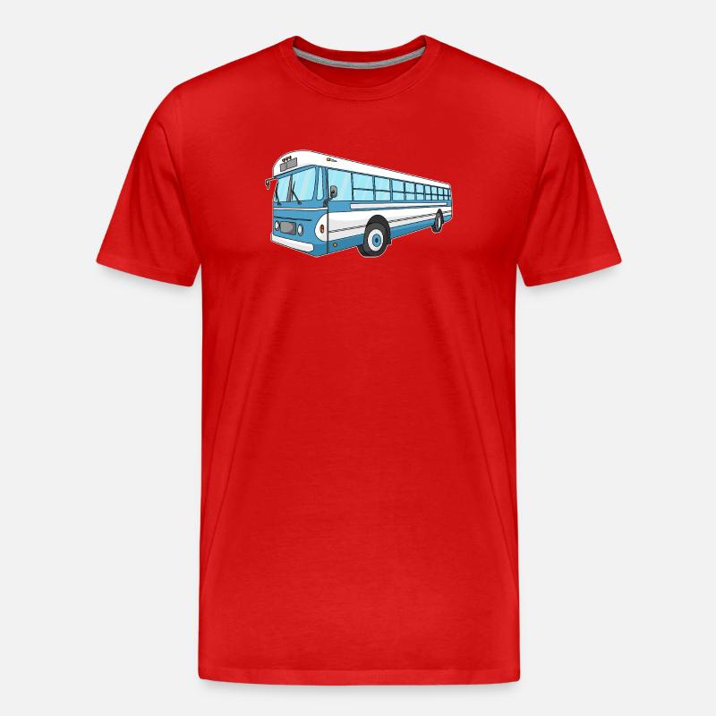 Bus - Männer Premium Bio T-Shirt - Rot