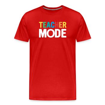 Lehrer-Design mit bunten Buchstaben - Männer Premium Bio T-Shirt - Rot - Vorne - Damien (186cm)