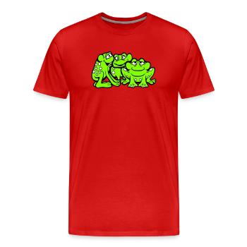 3 Frösche Team Kröte Freunde Cool Crew Lustig süß - Männer Premium Bio T-Shirt - Rot - Vorne - Damien (186cm)