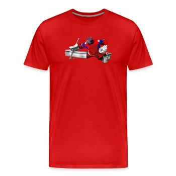 gardien - T-shirt bio Premium Homme - rouge - Devant - Damien (186cm)