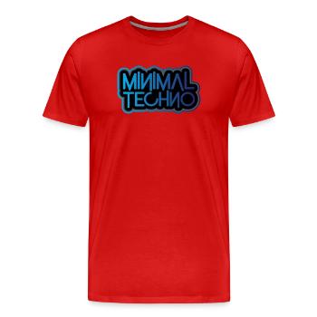 Minimaler Techno - Männer Premium Bio T-Shirt - Rot - Vorne - Damien (186cm)