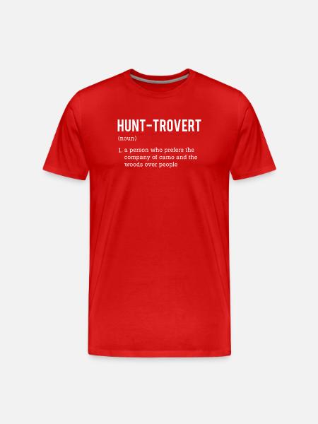 Hunt-Trovert Camo Funny Definition Outdoor - Men's Premium Organic T-Shirt - red