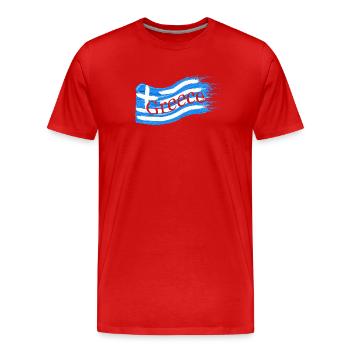 Greek flag - Men's Premium Organic T-Shirt - red - Front - Damien (186cm)