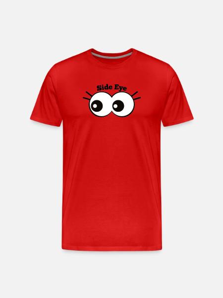 Side Eye Cartoon Augenwitz - Männer Premium Bio T-Shirt - Rot