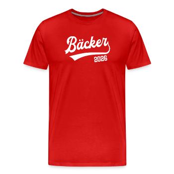 Bäcker 2026 Ausbildung Beruf Bäckerei Azubi - Männer Premium Bio T-Shirt - Rot - Vorne - Damien (186cm)