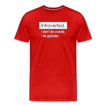 Citations d’introverti - T-shirt bio Premium Homme - rouge - Devant - Damien (186cm)