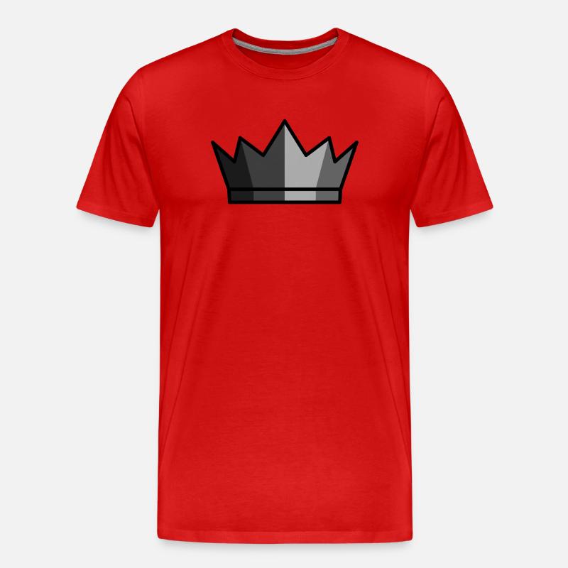 Schwarze Krone King Gaming Logo - Männer Premium Bio T-Shirt - Rot