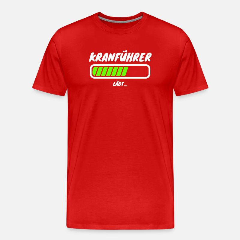 Kranführer Ladebalken Beruf - Männer Premium Bio T-Shirt - Rot
