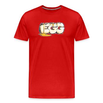Egg, mot dessiné (2) - T-shirt bio Premium Homme - rouge - Devant - Damien (186cm)