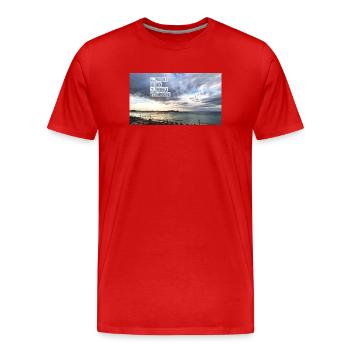 Îles Baléares Îles Sunset - T-shirt bio Premium Homme - rouge - Devant - Damien (186cm)