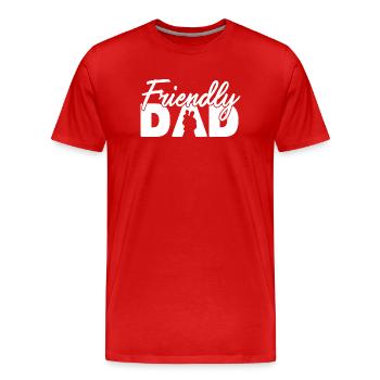 Friendly Dad Silhouette Fatherhood Art - Men's Premium Organic T-Shirt - red - Front - Damien (186cm)