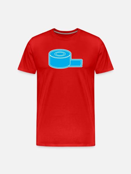 Adhesive Tape Roll Outline - Men's Premium Organic T-Shirt - red