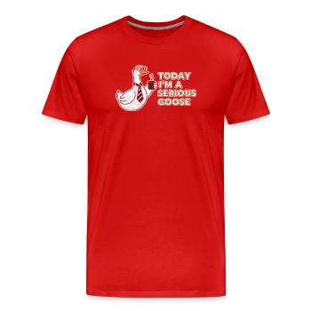 Serious Goose: Coffee, Tie & Grit - Men's Premium Organic T-Shirt - red - Front - Damien (186cm)