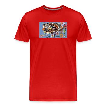 Désir néon - T-shirt bio Premium Homme - rouge - Devant - Damien (186cm)