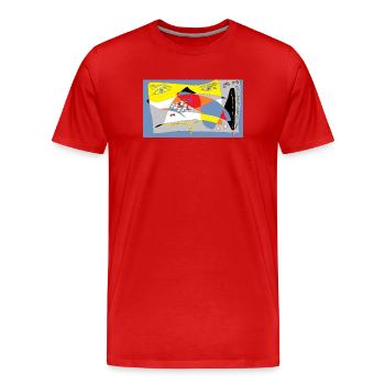 L’art du jeu d’échecs - T-shirt bio Premium Homme - rouge - Devant - Damien (186cm)