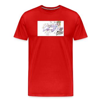 Rêvasser aux oiseaux - T-shirt bio Premium Homme - rouge - Devant - Damien (186cm)