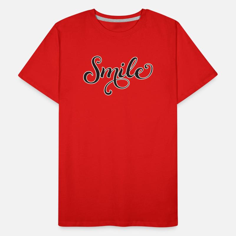 Lächelnder Script-Schriftzug Smile Männer Premium Bio T-Shirt