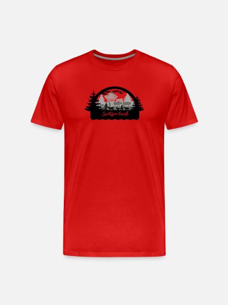 Switzerland Silhouette - Men's Premium Organic T-Shirt - red