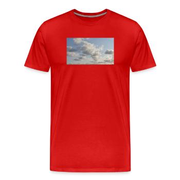 Sky Soft Clouds - Men's Premium Organic T-Shirt - red - Front - Damien (186cm)