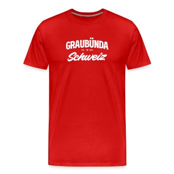 Graubünden Switzerland Vintage Logo - Men's Premium Organic T-Shirt - red - Front - Damien (186cm)
