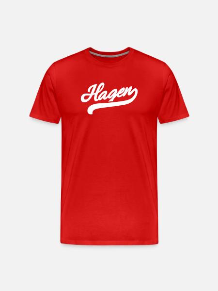 Hagen Retro - Men's Premium Organic T-Shirt - red