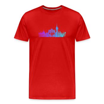 Horizon de la ville de Berlin - T-shirt bio Premium Homme - rouge - Devant - Damien (186cm)