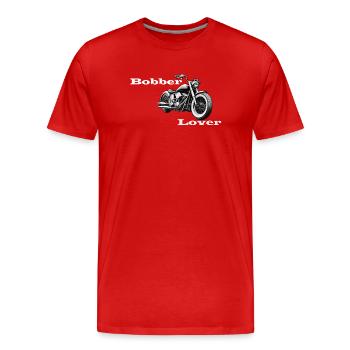 Bobber Lover blanc - T-shirt bio Premium Homme - rouge - Devant - Damien (186cm)