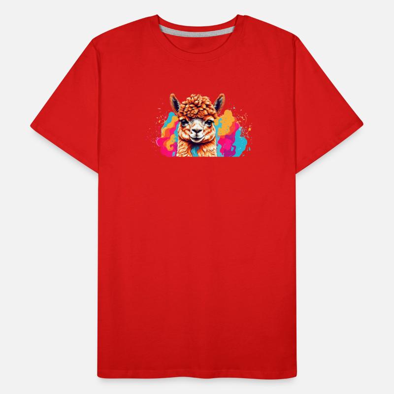 Llama Color Explosion Men's Premium Organic T-Shirt