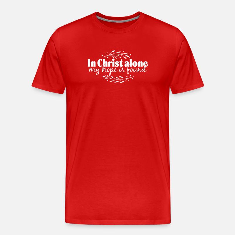 In Christ alone - Männer Premium Bio T-Shirt - Rot