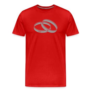 Hochzeitsringe Eheringe - Männer Premium Bio T-Shirt - Rot - Vorne - Damien (186cm)