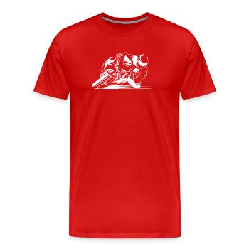 Motorcycle Racing Race Track Icon Moto Logo - Men's Premium Organic T-Shirt - red - Front - Damien (186cm)
