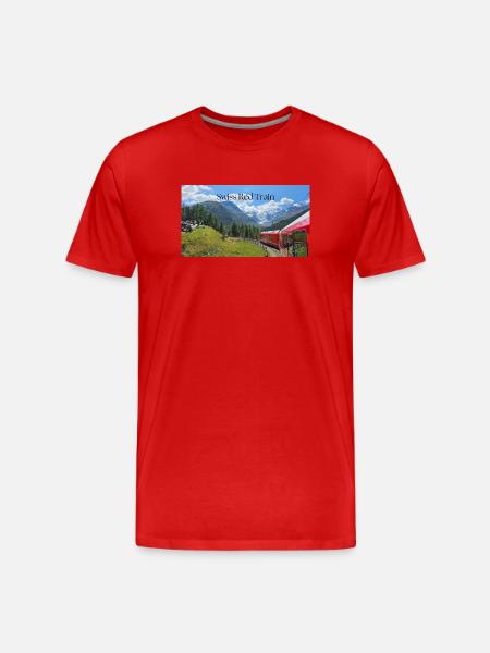 Swiss Red Train - Men's Premium Organic T-Shirt - red