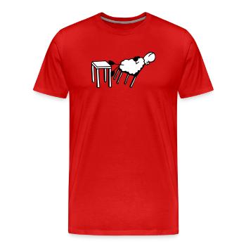 Moutons endormis - T-shirt bio Premium Homme - rouge - Devant - Damien (186cm)