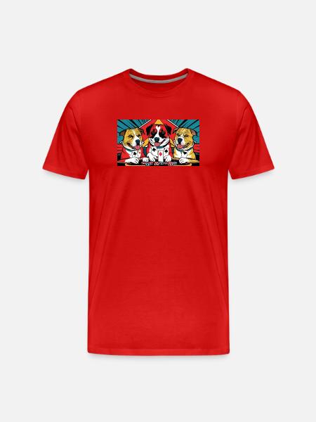 Funny Dogs - Men's Premium Organic T-Shirt - red