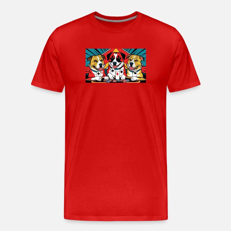 Funny Dogs - Männer Premium Bio T-Shirt - Rot