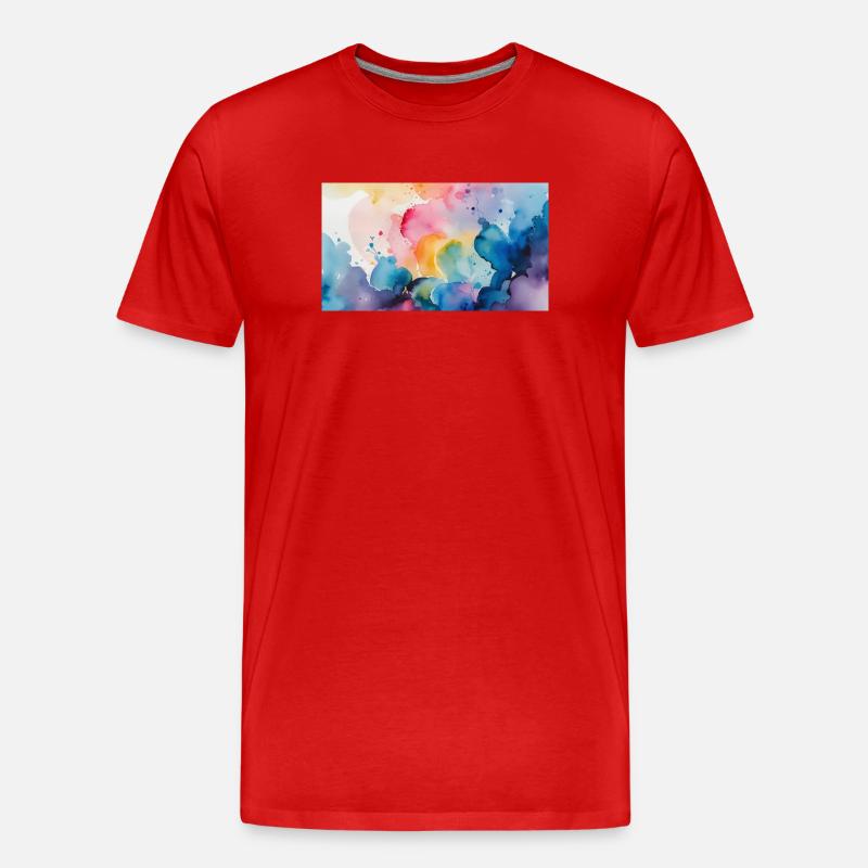 Aquarellfarben Explosion Kunst Design - Männer Premium Bio T-Shirt - Rot