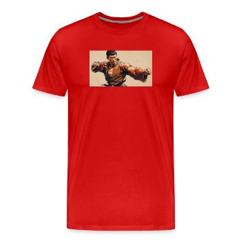 Art Martial Artist Asian Style - Men's Premium Organic T-Shirt - red - Front - Damien (186cm)