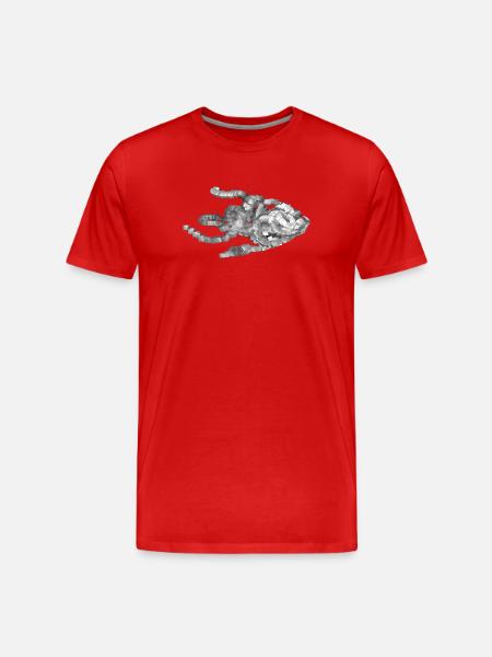 Futuristic Geometric Fish Sculpture - Men's Premium Organic T-Shirt - red