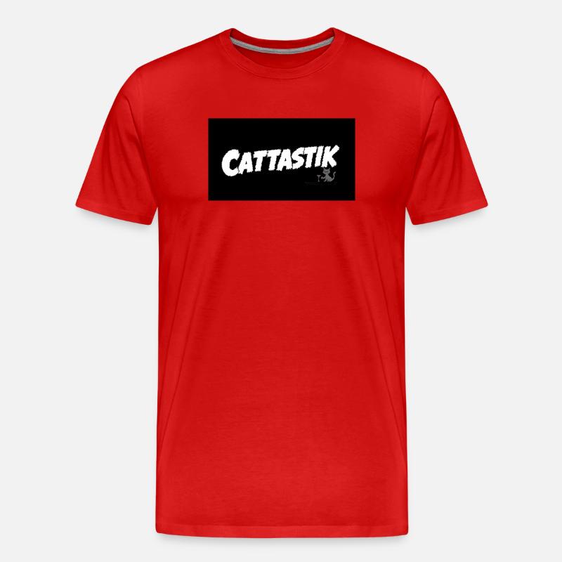 Humorvoller Katzenwitz mit Boldschrift - Männer Premium Bio T-Shirt - Rot