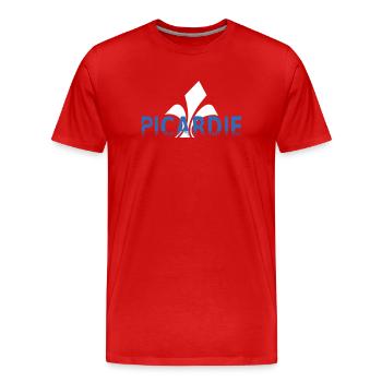 Picardie Fleur de lis Stilisiert - Männer Premium Bio T-Shirt - Rot - Vorne - Damien (186cm)
