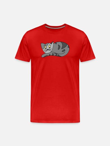 Katze - Männer Premium Bio T-Shirt - Rot