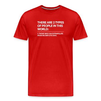 Analyse des statistiques Extrapolation de la science des données - T-shirt bio Premium Homme - rouge - Devant - Damien (186cm)
