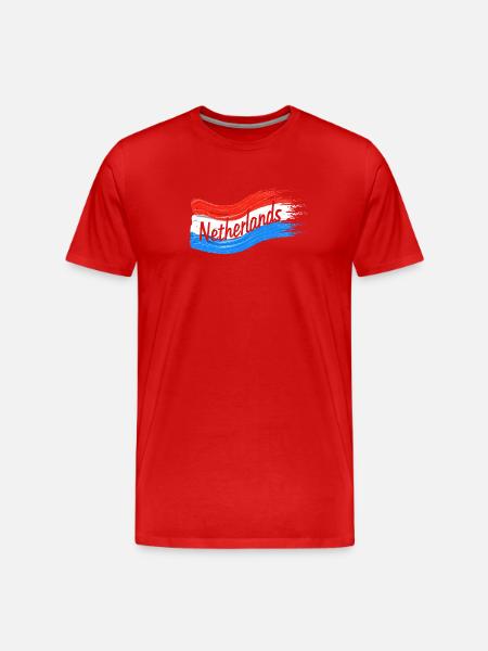 Netherlands Flag - Men's Premium Organic T-Shirt - red